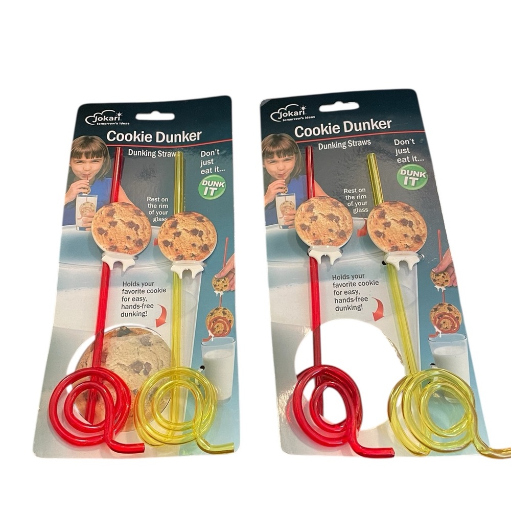 Cookie Dunker Straws - Vibrant Red and Yellow
